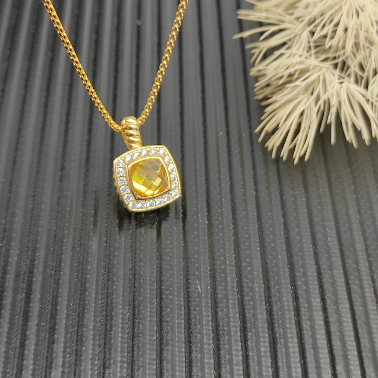 David Yurman Cable Collectibles™ Citrine & Diamond Albion™ Pendant Necklace